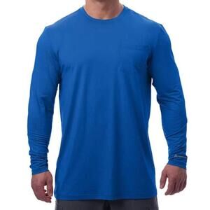 Arctic Cool Men's Cooling Pocket Workwear Long Sleeve T-Shirt in Blue, Size 2XL‍